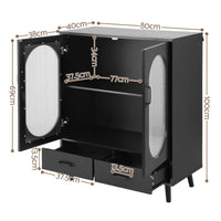 Artiss Buffet Sideboard Double Doors - Black