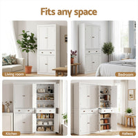 Artiss 2x Buffet Sideboard Cabinet 6-Tier Storage Pantry Cupboard Drawer White