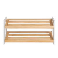 Shoe Rack 2 Tier 6 Pairs White Kara