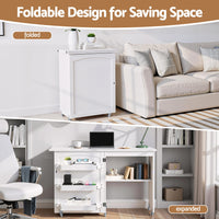 Artiss Folding Sewing Table Sewing Machine Desk Multi-functional Rolling Work Table Craft Station