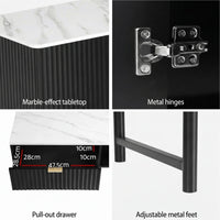 Artiss TV Unit & Coffee Table Set Storage Shelf Black