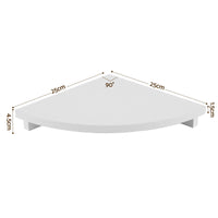 Artiss Corner Floating Wall Shelf Wall Mounted Display Rack Round Edge White 1pc