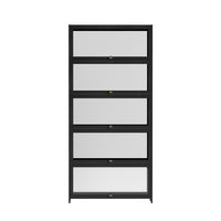 Artiss 5-Tier Display Cabinet Storage Bookshelf Clear Shelf Black