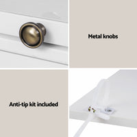 Artiss 5-Tier Display Cabinet Storage Bookshelf Clear Shelf White