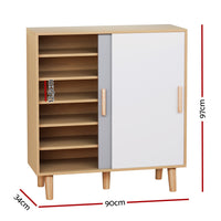 Artiss Shoe Cabinet 30 Pairs Sliding Doors