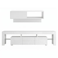Artiss LED TV Unit & Coffee Table Set Storage Cabinet White