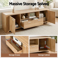 Artiss TV Unit & Coffee Table Set Storage Drawer Pine