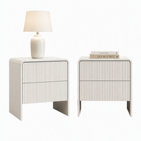 Artiss 2x Bedside Table 2 Drawers - Beige