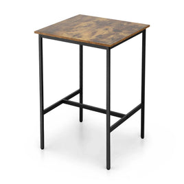 Artiss Bar Table Counter Kitchen Dining Desk Pub 60x92cm Vintage Metal Walnut