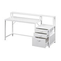 Artiss Computer Desk Home Office Study Table Desks w/Drawers Open Shelf White 160CM