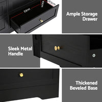 Artiss 6 Chest of Drawers Tallboy Cabinet - LEIF Black