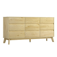 9 Chest of Drawers Tallboy Cabinet - XAVI Pine