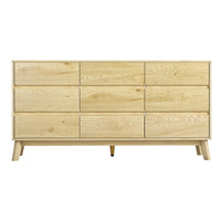 9 Chest of Drawers Tallboy Cabinet - XAVI Pine