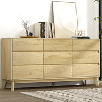 9 Chest of Drawers Tallboy Cabinet - XAVI Pine