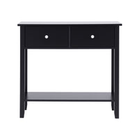Artiss Console Table Hallway Sofa Entryway Entrance 2 Drawers 80CM Black