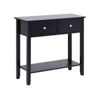 Artiss Console Table Hallway Sofa Entryway Entrance 2 Drawers 80CM Black