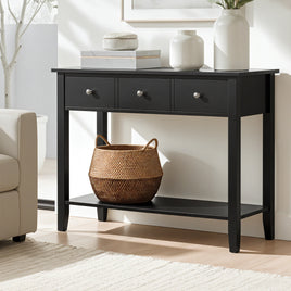 Artiss Console Table Hallway Sofa Entryway Entrance 3 Drawers 100CM Black