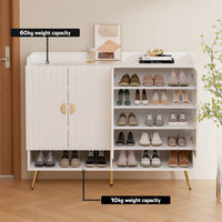 Shoe Rack Cabinet 5 Tiers 30 Pairs White