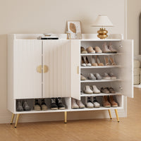 Shoe Rack Cabinet 5 Tiers 30 Pairs White