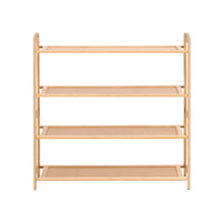 Artiss 4 Tier Shoe Rack Bamboo Storage Organiser Pine