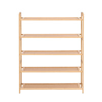 Artiss 5 Tier Shoe Rack Bamboo Storage Organiser Pine