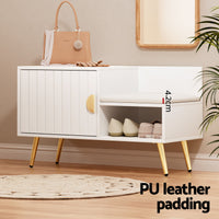 Artiss Shoe Cabinet Bench Set Adjustable Shelf Hallway Living Room White