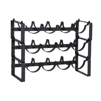 Artiss 3-Tier Wine Rack Metal Freestanding 12 Bottles Modular Countertop Wine Display Shelf Black