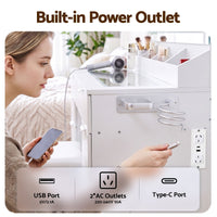 Artiss Dressing Table Makeup Vanity Desk Large LED Mirror 10 Drawers Power Outlet Hair Dryer Holder Hook White