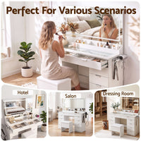 Artiss Dressing Table Makeup Vanity Desk Large LED Mirror 10 Drawers Power Outlet Hair Dryer Holder Hook White