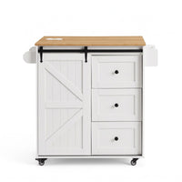 Artiss Kitchen Island Trolley Rolling Serving Cart Storage Drawer Cabinet 100cm