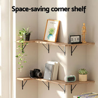 Artiss Floating Wall Shelf Corner Shelves Set of 4 Wood