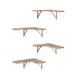 Artiss Floating Wall Shelf Corner Shelves Set of 4 Wood