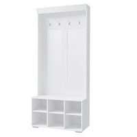 Shoe Rack Cabinet Hall Tree Coat Rack 180CM White