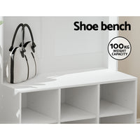 Shoe Rack Cabinet Hall Tree Coat Rack 180CM White