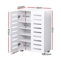 Shoe Rack Storage Cabinet 20 Pairs 5-tier White Alster