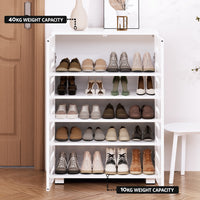 Shoe Rack Storage Cabinet 20 Pairs 5-tier White Alster