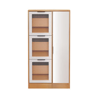 Shoe Rack Cabinet Mirror White