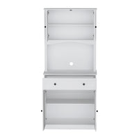 Buffet Sideboard Cabinet Cupboard Pantry Storage Shelves Hutch White