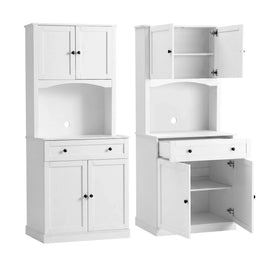Artiss 2x Buffet Sideboard Hutch Pantry Cabinet Kitchen Storage BEINI White