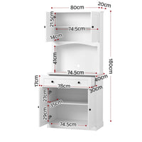 Artiss 2x Buffet Sideboard Hutch Pantry Cabinet Kitchen Storage BEINI White