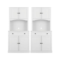 Artiss 2x Buffet Sideboard Hutch Pantry Cabinet Kitchen Storage BEINI White