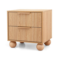 Artiss Rattan Bedside Table 2 Drawers Pine