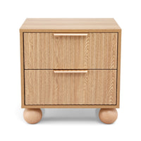 Artiss Rattan Bedside Table 2 Drawers Pine