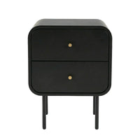 Artiss Bedside Table 2 Drawers Side End Table Nightstand Black