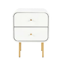 Artiss Bedside Table 2 Drawers Side End Table Nightstand White