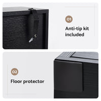 Artiss 6-Tier Bookshelf Display Cabinet Storage Black