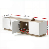 Artiss 180cm TV Unit Storage Cabinet Living Room Grayish white & Walnut