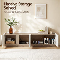 Artiss 180cm TV Unit Storage Cabinet Living Room Grayish white & Walnut