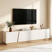 Artiss 180cm TV Unit Storage Cabinet Living Room White & Wood