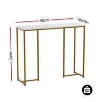 Artiss Console Table Marble Effect White&Gold